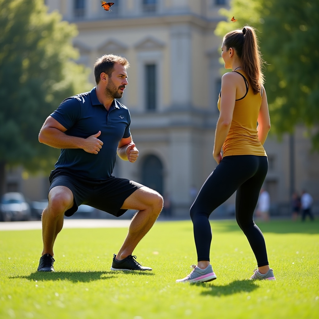 Allenamento in parco con trainer certificato