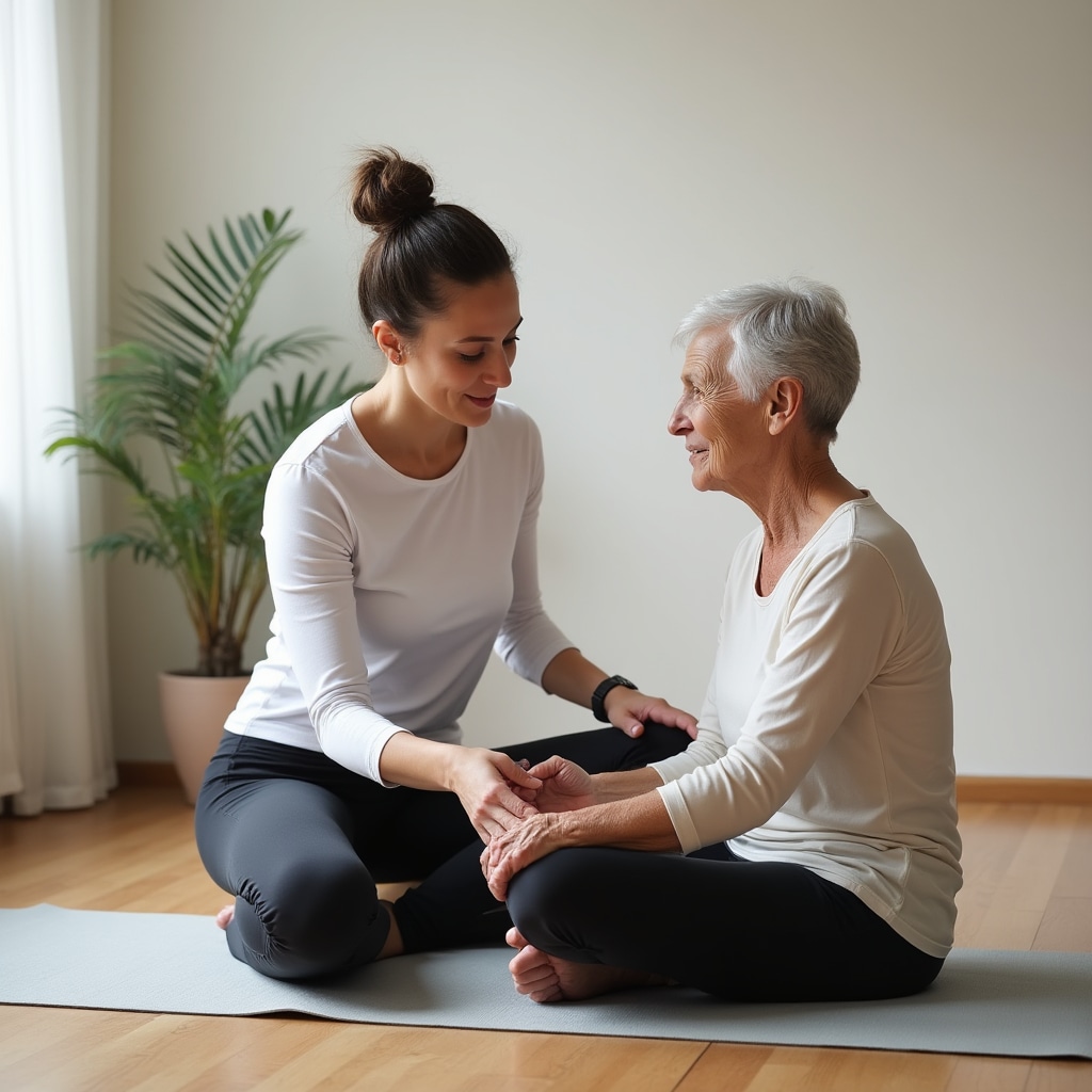 Sessione di stretching e mobilità con trainer